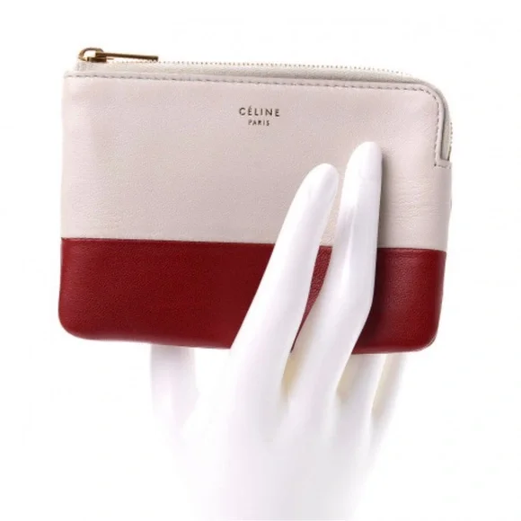 Celine Ivory & Purple Leather Keychain Wristlet - Picture 14 of 14